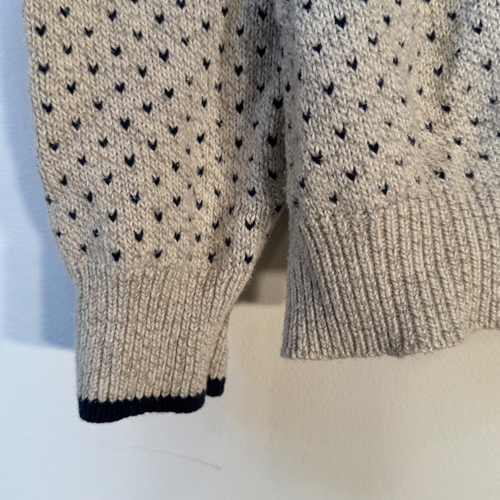 Eddie Bauer Vintage Mens Large Grey Navy‎ Birdseye Knit Cotton Sweater L/G - Picture 7 of 7